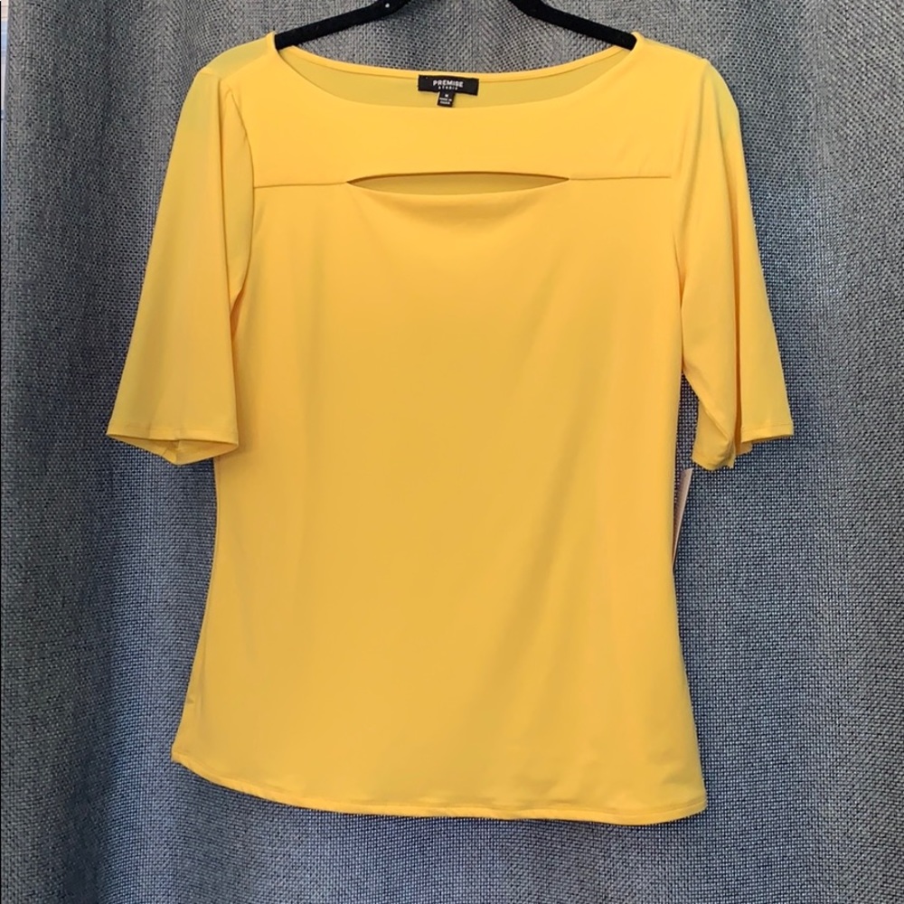 Premise Studio Yellow Cut and Sew Knits Blouse